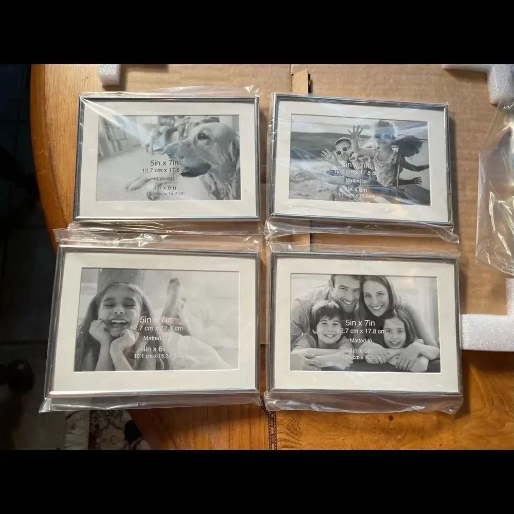 1 SILVER Lined 5 x 7 matted 4 x 6 Frame